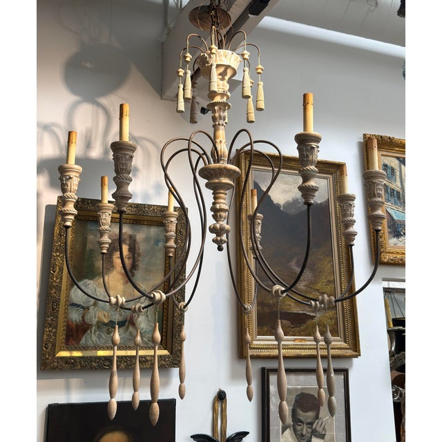 Swedish Country Gustavian Style Currey & Co Hannah Chandelier For Sale In Los Angeles - Image 6 of 6