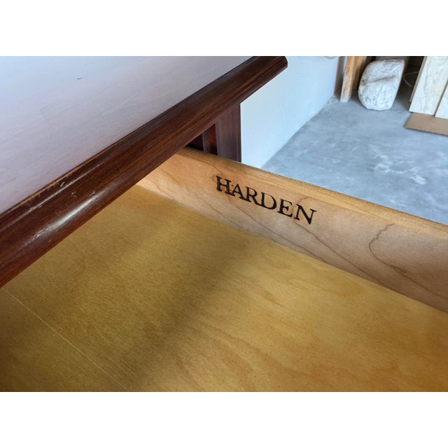 Vintage Harden Chippendale-Style Mahogany Three-Drawer Console Table For Sale - Image 9 of 12