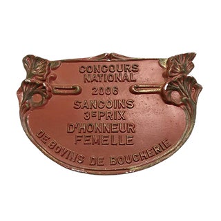 Red Sancoins Agricultural Contest Plaque, 2006 For Sale