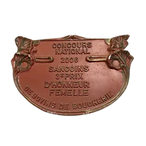 Red Sancoins Agricultural Contest Plaque, 2006