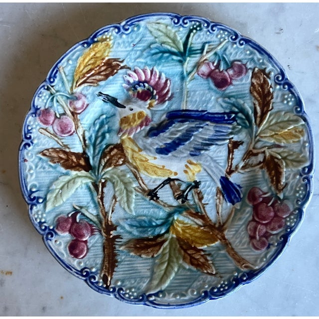 Wasmuel Majolica Plate, Belgium, 1890's For Sale - Image 11 of 13