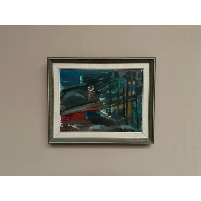 Olle Zetterqvist, Abstract Landscape, 1960, Oil on Canvas, Framed For Sale - Image 8 of 15