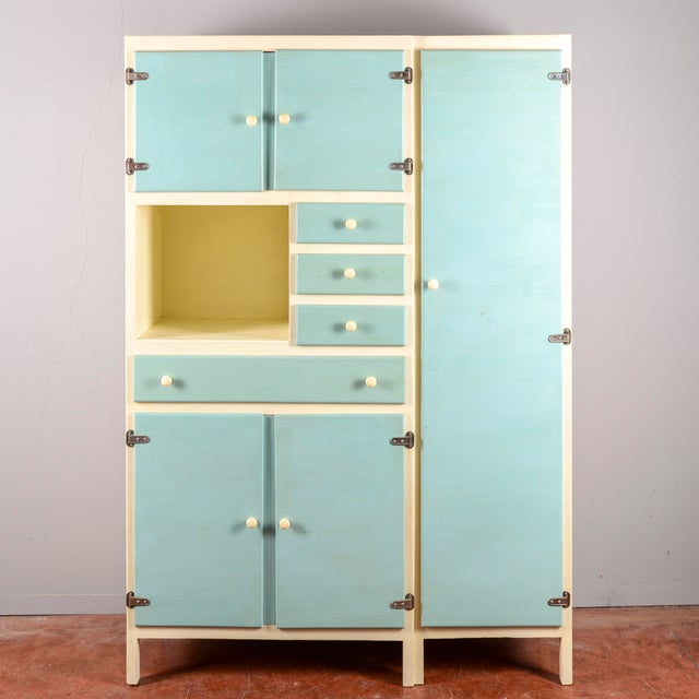 Restored and Repainted Vintage Kitchen Cabinet For Sale - Image 9 of 18