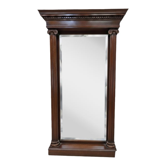 Antique Chicago Architectural Salvage Mahogany Pier / Hall Mirror For Sale