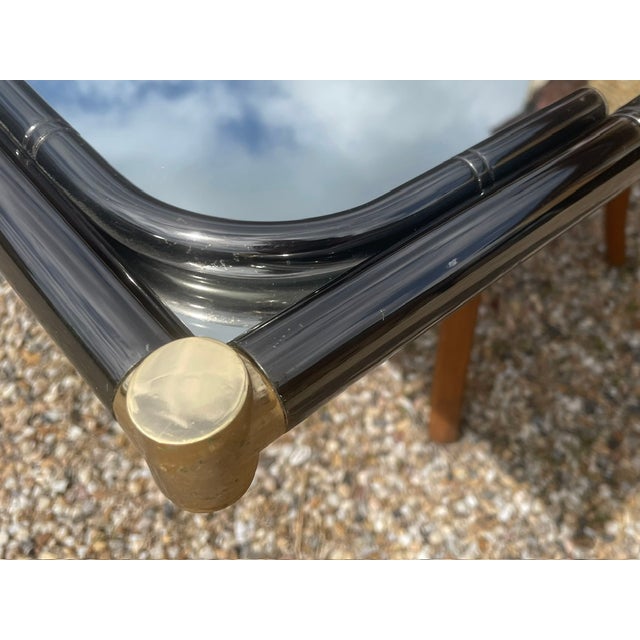 Vintage Rectanglar Wall Mirror in Tubular Metal and Brass, 1970s-1980s For Sale - Image 9 of 18