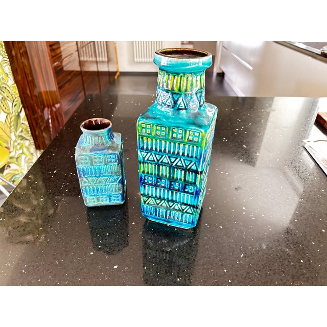 Blue Vases by Bodo Mans for Bay Keramik, Germany, 1960, Set of 2 For Sale - Image 8 of 10
