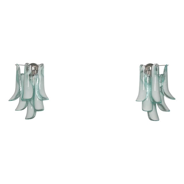 Vintage Italian Murano Wall Lights in the style of Mazzega, 1990, Set of 2 For Sale