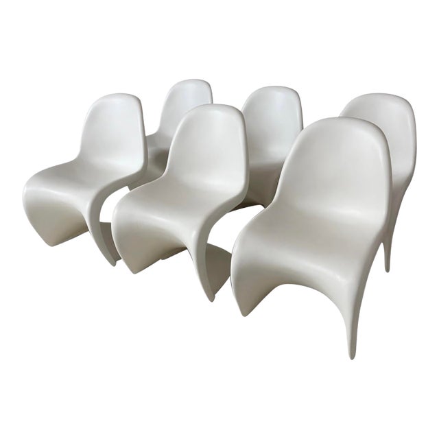 1990s Verner Panton for Vitra Sculptural Molded Fiberglass Dining Chairs For Sale