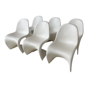 1990s Verner Panton for Vitra Sculptural Molded Fiberglass Dining Chairs