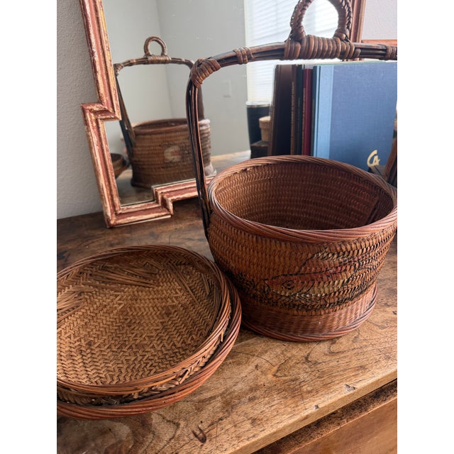 Wood 1950s Traditional Chinese Wedding Basket For Sale - Image 7 of 9