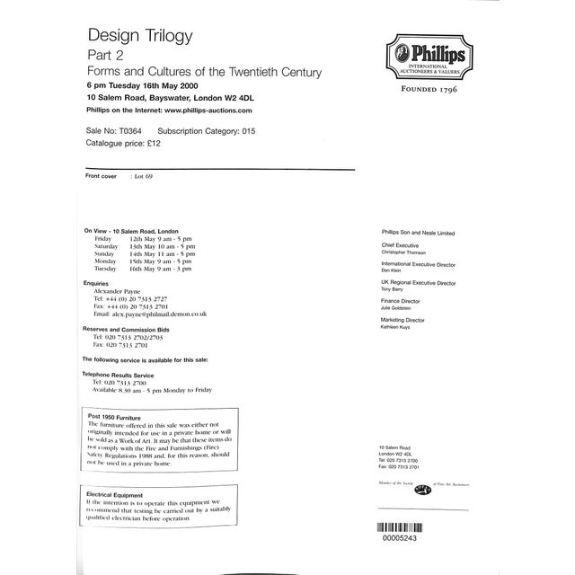 Design Trilogy Part 2 Forms and Cultures of the Twentieth Century - 16th May 2000 Design Phillips For Sale - Image 4 of 7