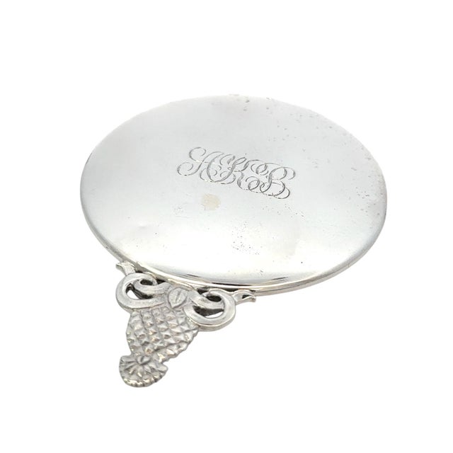 Silver Tiffany & Co Pineapple Hand Mirror Sterling Silver 58 Grams Estate For Sale - Image 8 of 10