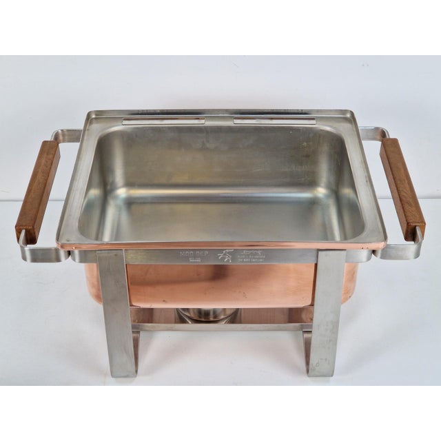 Vintage Copper-Plated Stainless Steel Spring Chafing Dish, Switzerland, 1980s For Sale - Image 15 of 18