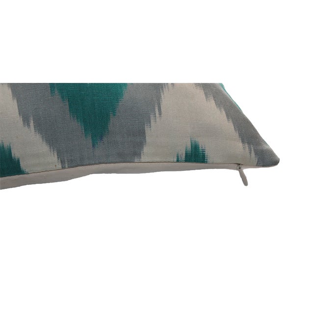 Contemporary Silk Ikat Bohemian Throw Pillow 16 X 16 For Sale - Image 4 of 7