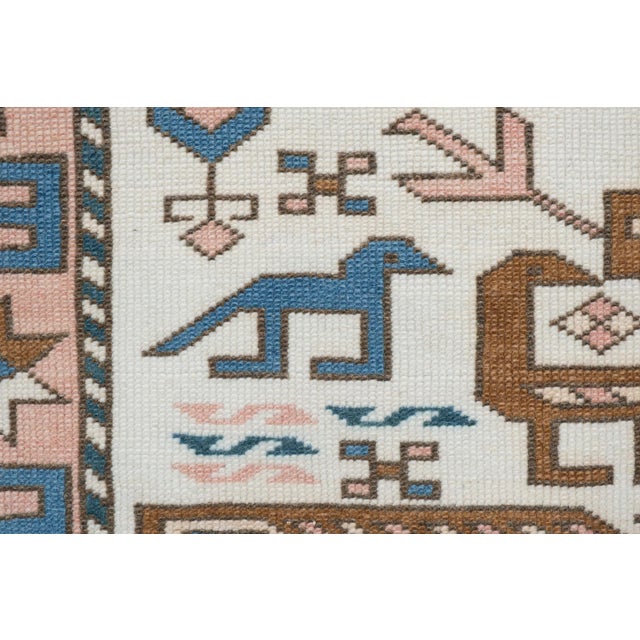 Textile Vintage Turkish Geometric and Animal Design Rug 3'5" X 6' For Sale - Image 7 of 13