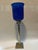 Blue Glass Column Tall Hurricane For Sale - Image 4 of 11