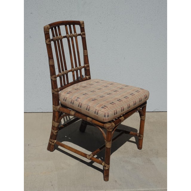 Set of Six Vintage McGuire Balboa Organic Bamboo Ratten Dining Chairs For Sale In Los Angeles - Image 6 of 14