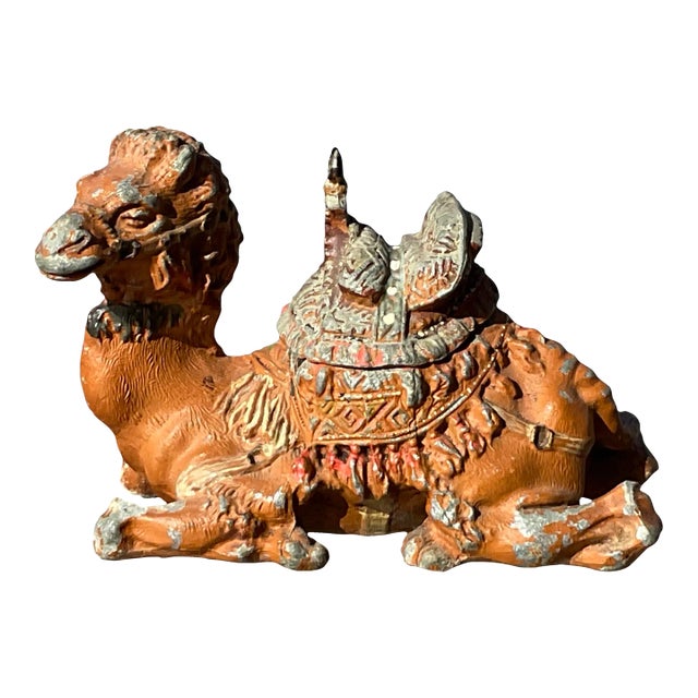 Antique Egyptian Revival Vienna Bronze Camel Inkwell For Sale