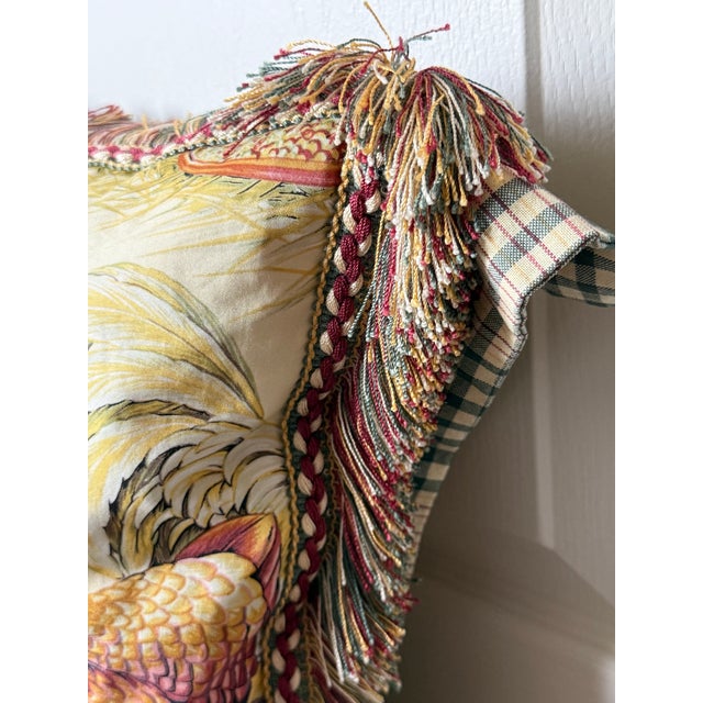 Rooster Chicken Large 24" Square Custom Made French Country Style Throw Decor Pillow For Sale - Image 11 of 12