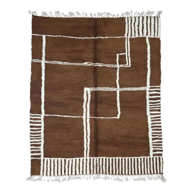 Contemporary Moroccan Wool Rug - 10.2 X 8.2 Ft For Sale