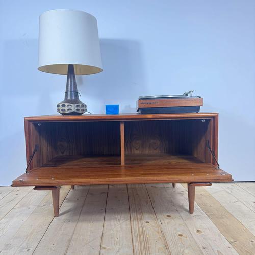 Vintage Scandinavian Low Cabinet with Drop-Down Door, 1960s For Sale - Image 5 of 11
