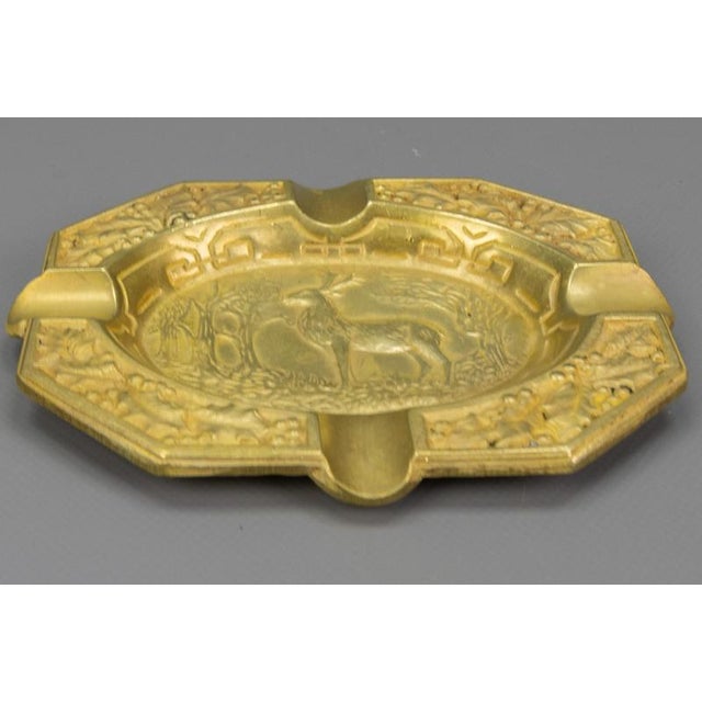 French Cast Bronze Ashtray with Stag Motif, 1950s For Sale - Image 10 of 18