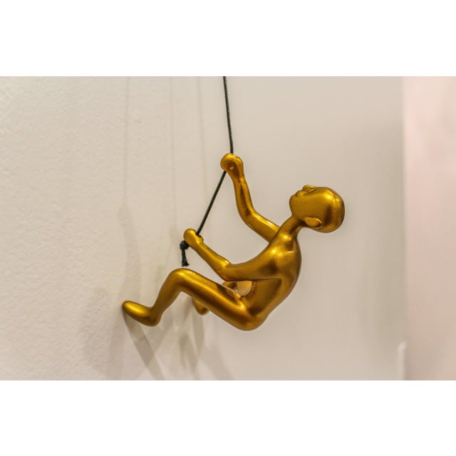 2020s Gold Position 5 Climbing Man Wall Art For Sale - Image 5 of 5