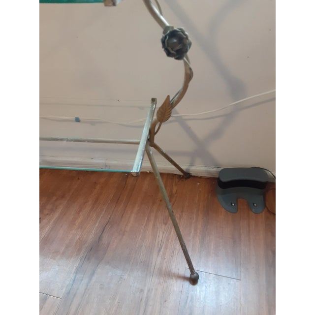 Mid 20th Century Mid Century Italian Original Gold Metal and Glass Etagere/Shelves/Plant Stand For Sale - Image 5 of 11