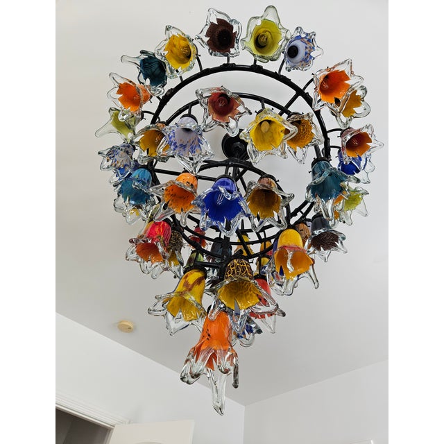 1990s Handmade 4 Levels Wrought Iron Chandelier For Sale - Image 9 of 11