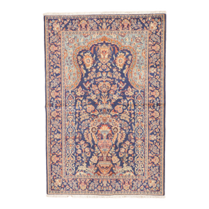 Semi-Antique Hand-Knotted Persian Kashan Rug 4'5" X 6'7"