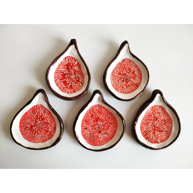Contemporary Fruit Collection Violet and Green Fig Plates in by Federica Massimi, Set of 4 For Sale - Image 3 of 9