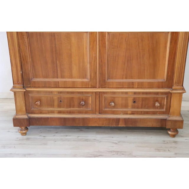 Antique Veneer Walnut Wardrobe, Late 19th Century For Sale - Image 13 of 16