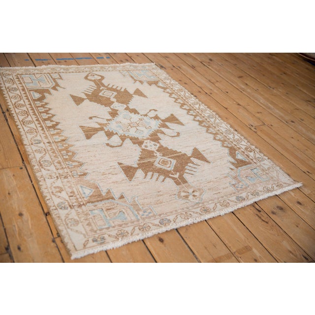 Old New House Vintage Distressed Hamadan Square Rug - 3'8" x 4'7" For Sale - Image 4 of 12