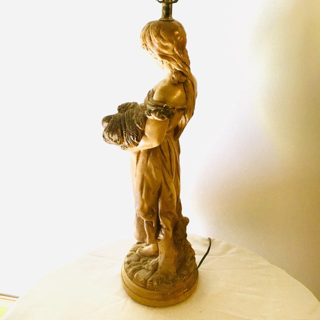 Mid-Century Girl With Wheat Lamp For Sale In Baltimore - Image 6 of 8