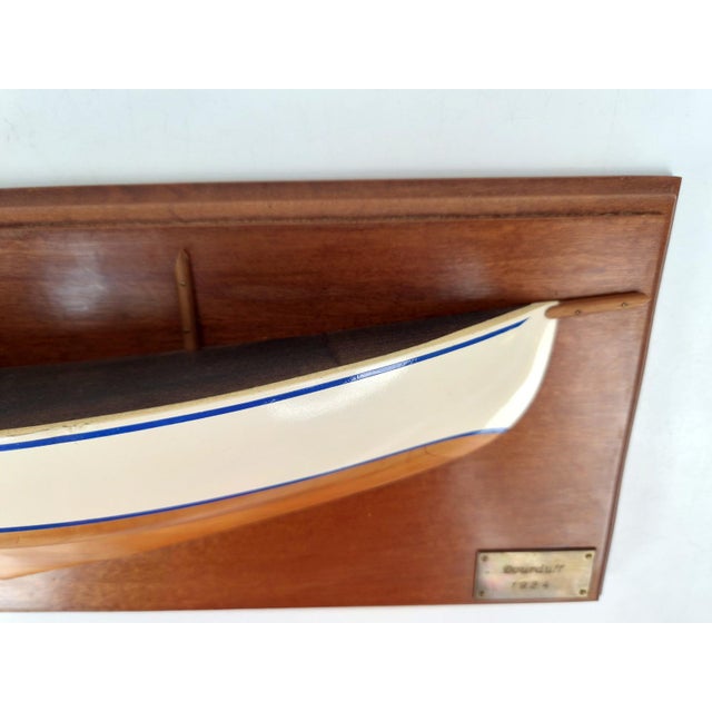 Handcrafted Half-Model of the Le Dourduff-en-Mer Decorative Boat Half Hull Plaque, 1990s For Sale - Image 4 of 10