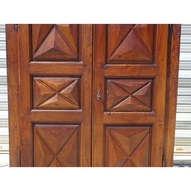 Louis XIII Style Walnut Wardrobe with Diamond Points For Sale - Image 3 of 18