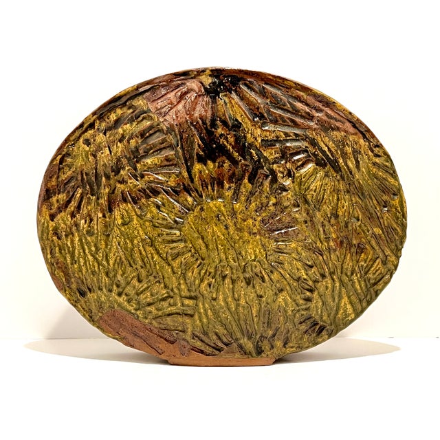 1970s Studio Art Pottery Disc Sculptural Vase Signed by Aleph Hammer For Sale - Image 13 of 13