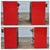 Red Mid Century Modern Asian Orange Red Laminate Cabinets Nightstands Side End Tables - A Pair For Sale - Image 8 of 12