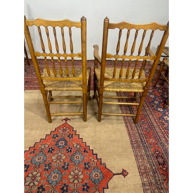 1960s 1960s Set of 6 Stickley Style Fayetteville Ny Solid Wood Spindle-Back Chairs For Sale - Image 5 of 10