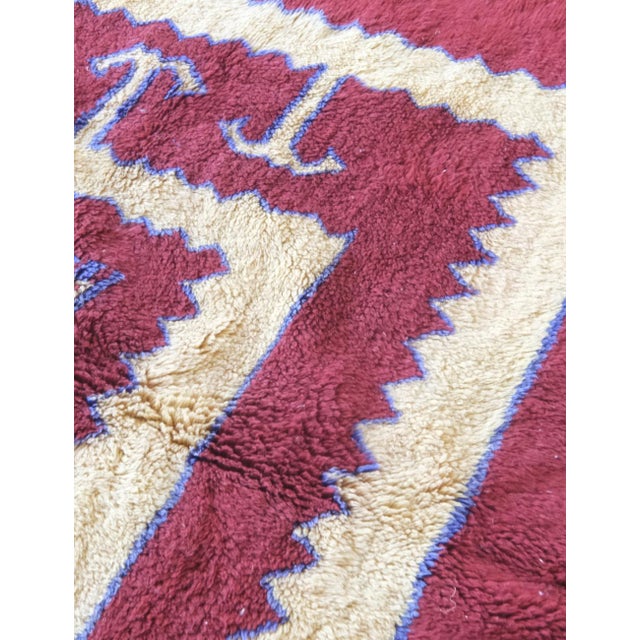 Red Contemporary Beni M'Rirt Wool Rug - 9.8 X 7.1 Ft For Sale - Image 4 of 10