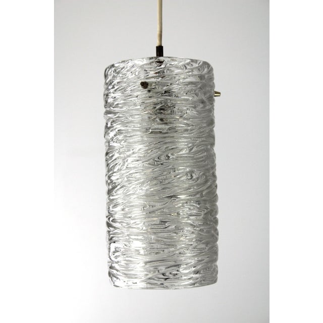 White Large Cylindrical Glass Lamp from Kalmar, 1950s For Sale - Image 8 of 8