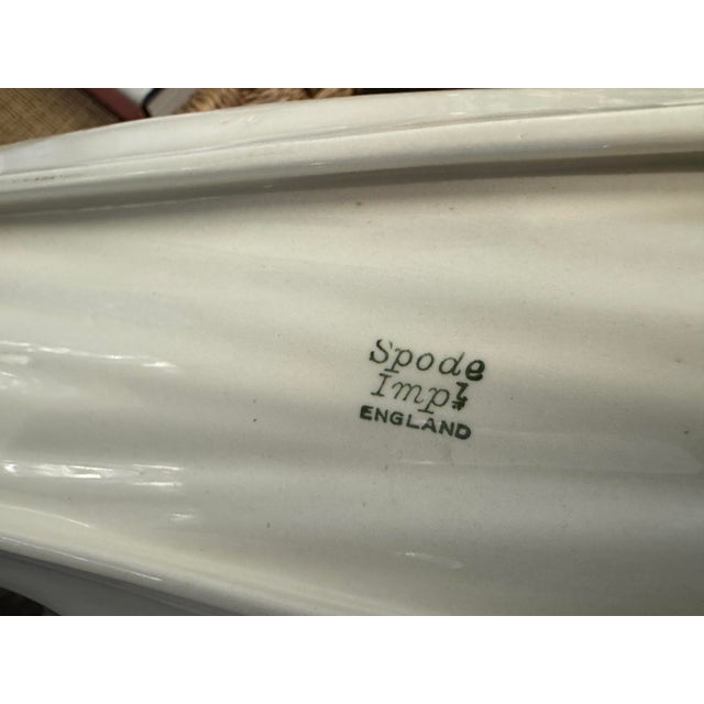 Hollywood Regency Spode England Leaf Shape Dish For Sale - Image 3 of 5