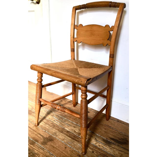 Rustic 19th Century Rush Seat Side Chair For Sale - Image 9 of 9