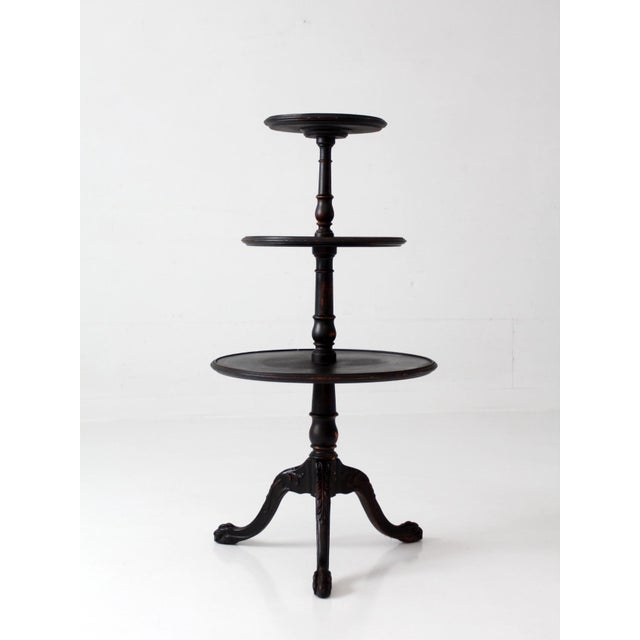 Antique Victorian Tiered Stand With Claw Feet For Sale - Image 9 of 17