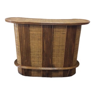 Mid 20th Century French Rattan and Bamboo Bar For Sale