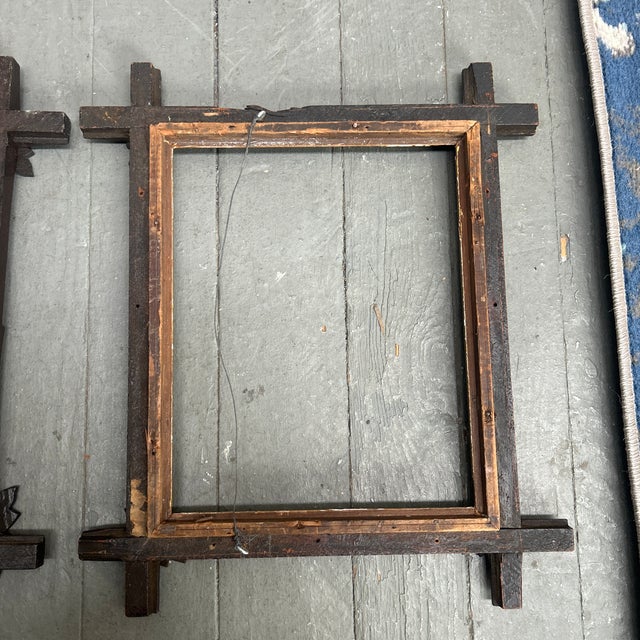 Wood Two 19th Century Aesthetic Adirondack Style Wood Frames - Set of Two For Sale - Image 7 of 7