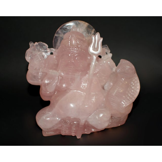 Rose Quartz Ganesh Statue For Sale - Image 9 of 12