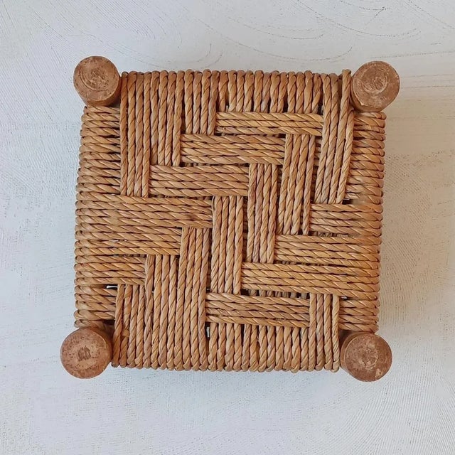 1960s Wood and Rope Footstool, 1960s For Sale - Image 5 of 7