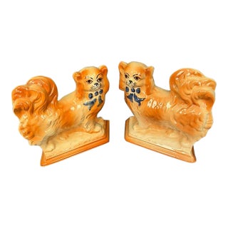 Pair of 19th-Century Staffordshire King Charles Spaniels, Circa 1870 For Sale