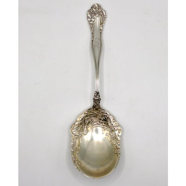 Antique Watson Co. Art Nouveau Sterling Silver "Carnation" Serving Spoon, C. 1905 For Sale - Image 11 of 13
